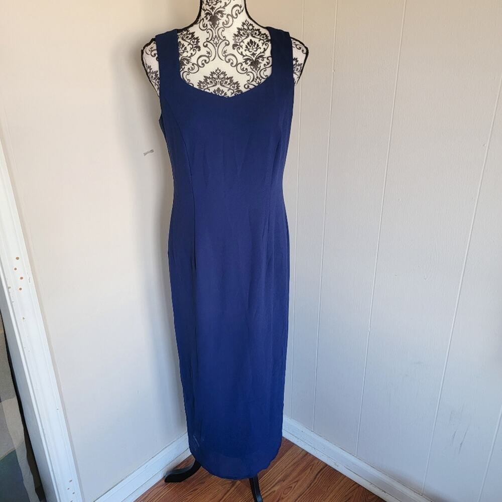 Patra‎ Petite Blue Sheath Maxi Dress
